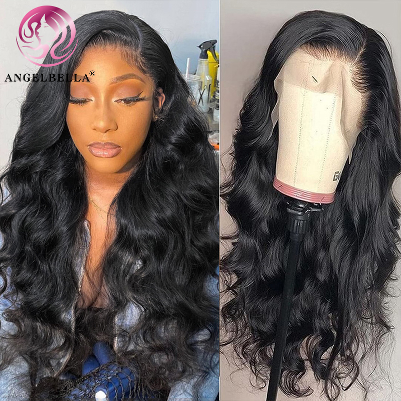 Angelbella DD Diamond Hair 13x4 HD Lace brasileño pelucas de cabello humano Peluces delantero de encaje humano para mujeres negras