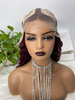 Angelbella 99J Oava profunda Part Middle Lace Front Human Hair Wigs