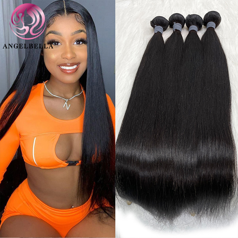 Angelbella Queen Doner Cabello virgen Cutícula Raw Alineed Cabello Cabello tejido Retraso Brasil Doble Dibujado Extensión de cabello humano