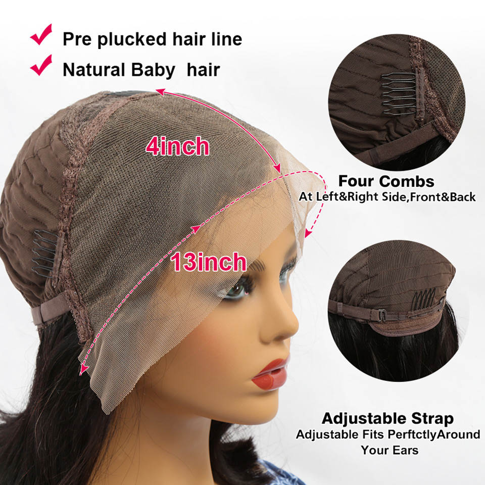 Angelbella Dd Diamond Hair Body Wave 13x4 HD Lace Natural Hair Wigs Cabello humano Peluca frontal del frente brasileño para mujeres negras
