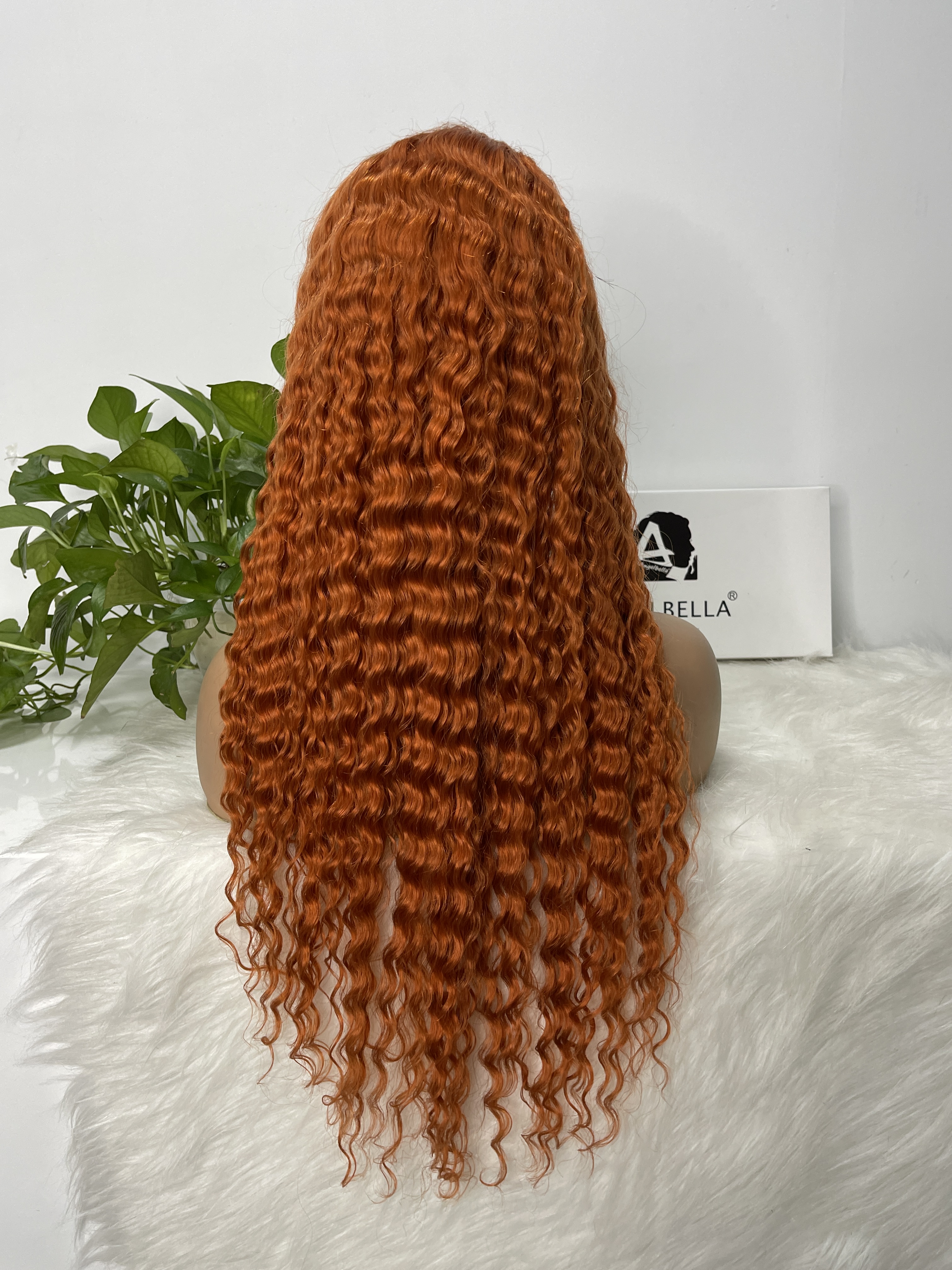 Angelbella 2022 NUEVO estilo Color de jengibre naranja 13x1x4 T Part Wig Human Hair 