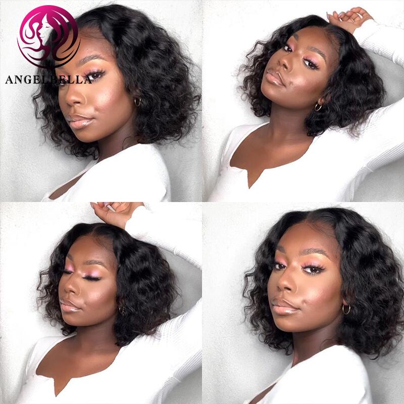 Brasileño Corto Bob Bob T Parte Peluces de cabello humano delantero con cabello para bebés para mujeres negras