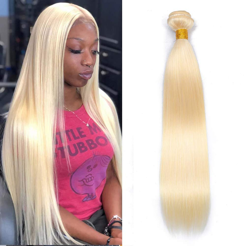 613 Bondles de cabello humano brasileño 8 ''-30 '' Bundos rubios rectos