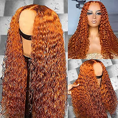 Angelbella 2022 NUEVO estilo Color de jengibre naranja 13x1x4 T Part Wig Human Hair 