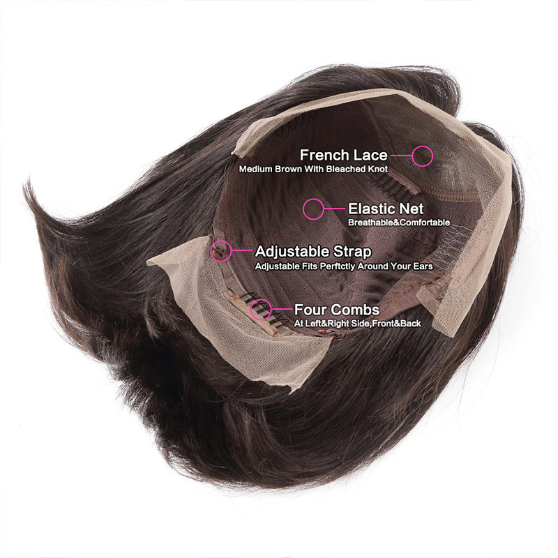 Brasileño Remy Pelucas para el cabello humano Peluce de encaje de 13x4 Peluca Bob para mujeres negras 