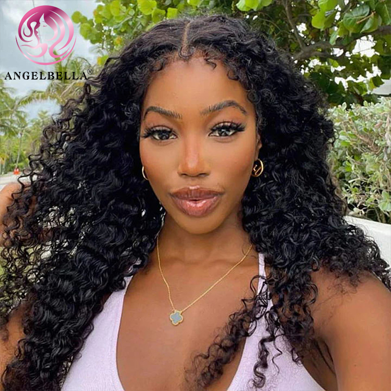 Angelbella DD Diamond Hair HD 13x4 Virgin Hair ondas profundas Peluces delanteros para mujeres negras