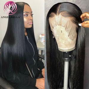 Angelbella Queen Doner Virgin Hair Preplusked Natural Hirlein 180% Densidad Pelucas delanteras de encaje sin glúer