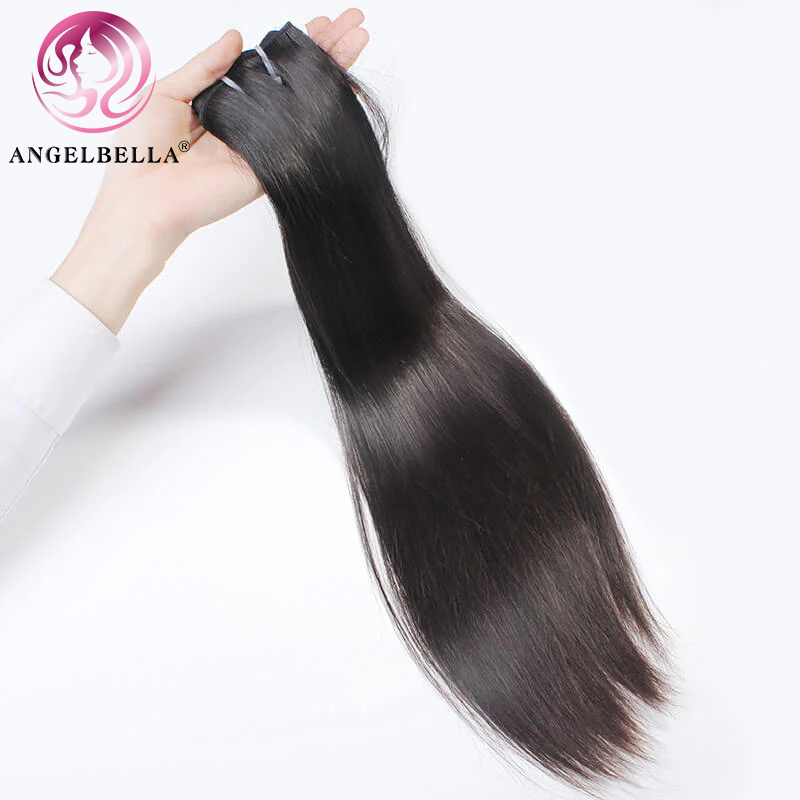 Angelbella Glory Cabello virgen chino Cabello humano crudo hueso recto 16 pulgadas 1B Cutícula Bundles de cabello alineado
