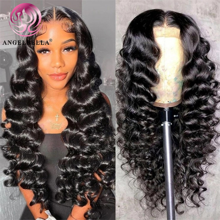  Angelbella Queen Doner Virgin Hair 13x4 Deep Wave Ultra Cierre cabello humano HD Peluces delanteros