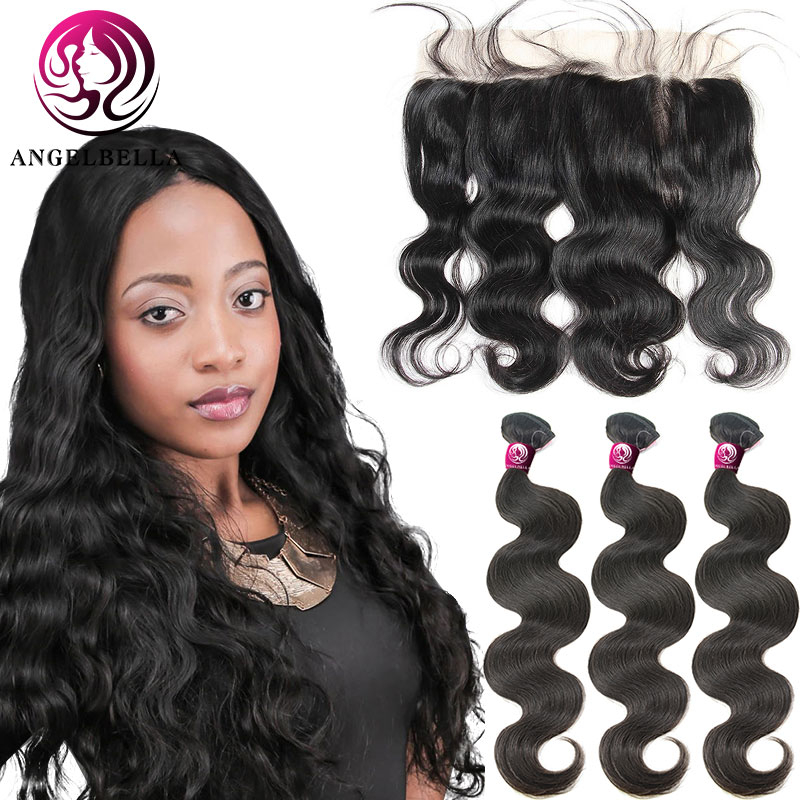 Remy Cabello frontal con paquetes Natural Body Body Wave Human Hair paquetes con cierre frontal