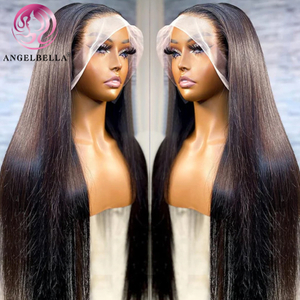 Angelbella DD Diamond Hairless 13x4 Transparent Natural Retrase Wigs Cabello humano
